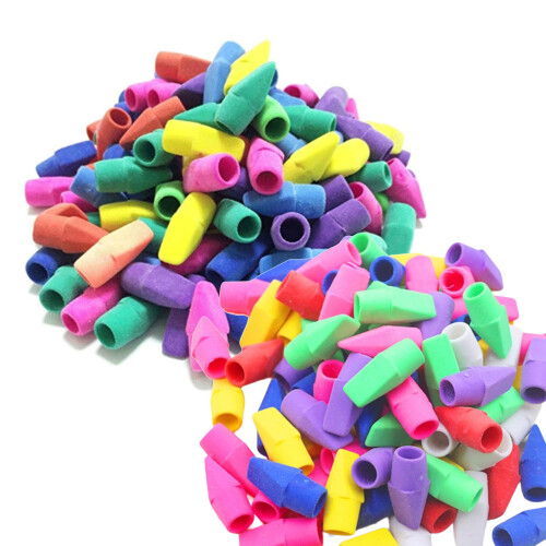 100/200Pcs Cheerful Flame Shape Pencil Erasers Non-200 pieces 1