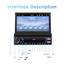 Enkele Din Autoradio met CarPlay, Android Auto, 7 Inch Intrekbare Touchscreen Radio-Ontvanger met FM EQ SWC
