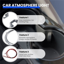 Car LED Central Cup Holder Lights Interior Decorative Lamp Atmosphere Ambient Light Ice for Camry 2018-2022