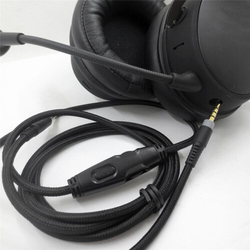 For -HyperX Cloud Alpha/-HyperX Cloud Core Flight Headphone Cable with Volume Control Sound Control Headphone Cable 2