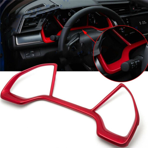 For   2016-2019 10Th ABS Red Inner Dashboard Frame Panel Cover Trims 1