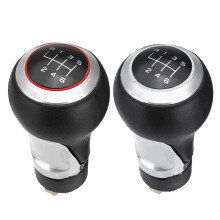 6 Speed PU Leather Car Gear Knob Shift For- A3 A4 B6 B7 A6 S4 B8 A5 8T Q5 8R - Silver