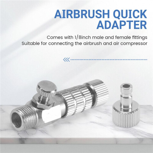Durable Airbrush Quick Release Coupling Disconnect Connector Adapter Standard 1/8 Inch Plug Fitting 1