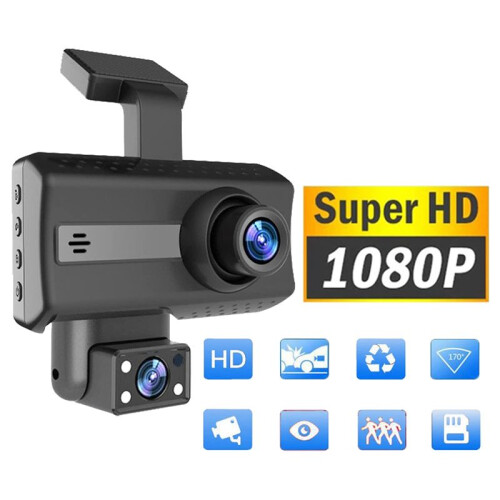 1080P HD Auto Dash Camera Auto DVR Driving Recorder, 3.0 Inch IPS Scherm Dashboard Camera, Parkeermonitor, Loop Recording 2