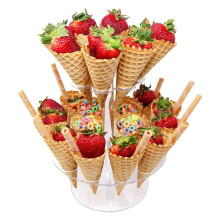 Double Layers 24 Holes Ice Cream Cones Holder Stand Decoration Baking Cupcake Display Stand Holder