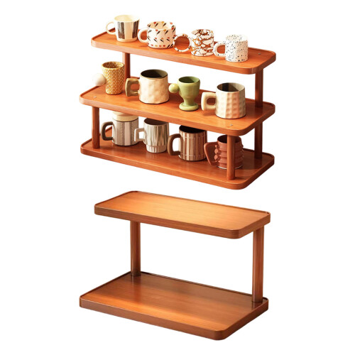 Healthy Materials Cup Display Stand Bamboos-Second floor 30cm 1
