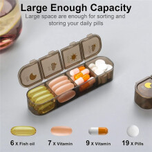 Pill Organizer 4 Keer Per Dag, 7 Dagen Pillendoosje 4 Keer Per Dag - Wekelijkse Medicijnbox Organizer met Apart Etui, Blauw