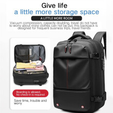 Men Travel Backpack One Click Start Pump Vacuum Compression Laptop Backpack Hiking Business 16 Inch School Backpack