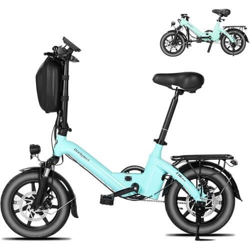 bodywel T16PRO foldable E-Bike with rear rack,Blue