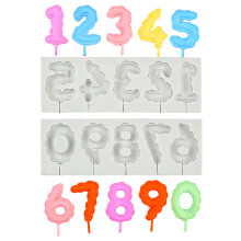 Silicone 0-9 Number Cake Molds Set Reusable Nonstick Fondant