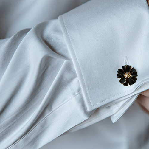 Elegant Nature Concept Round Cufflinks Ideal Accessory-White 1