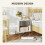 Homcom HOMCOM Bedside Drawers Modern Bedside Cabinet with Drawer and Handle, White 6