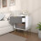 Homcom HOMCOM Bedside Drawers Modern Bedside Cabinet with Drawer and Handle, White 8