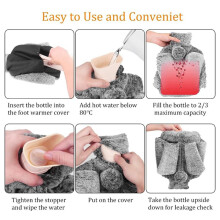 Foot Warmer Hot Water Bottle for Feet with Soft Plush Cover, Foot Warmer Hand Warmer for Men and Women Style A