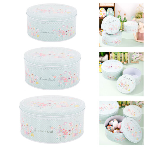 Boîte en fer blanc élégante sur le thème de pâques, pour la 1