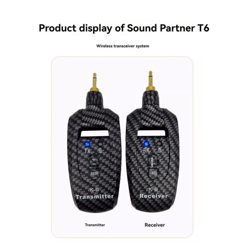 Trådlös Gitarrmottagare, Sändarset, Trådlöst Gitarrsystem, Uppladdningsbart Trådlöst System för Elgitarr och Bas