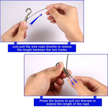 3 Cuerdas de Alambre Ajustables con Ganchos, Alambre de Acero Inoxidable para Colgar Cuadros, Alambre Resistente para Colgar Espejos