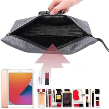 Money Bag with Lock, Lockable Cash Bag, Waterproof Bank Bag with Zipper and Lock for Cash, Cell Phone A