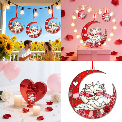 Fascinating Foxes Under Moonlight Hanging Decors Great For 1