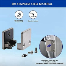 6 Pieces of Stainless Steel Glass Clips, Adjustable Glass Shelf Brackets, Glass Stair Guardrail Fish Mouth Fixing Clips