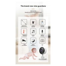 New 3.5in RGB Night Light Baby Monitor with Night Vision Temperature Detection Voice Intercom Baby Nanny Security Camera