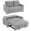 Homcom HOMCOM 2 Seater Sofa Bed, Click Clack Pull Out Bed Settee, Light Grey 2