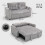 Homcom HOMCOM 2 Seater Sofa Bed, Click Clack Pull Out Bed Settee, Light Grey 3
