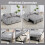 Homcom HOMCOM 2 Seater Sofa Bed, Click Clack Pull Out Bed Settee, Light Grey 4