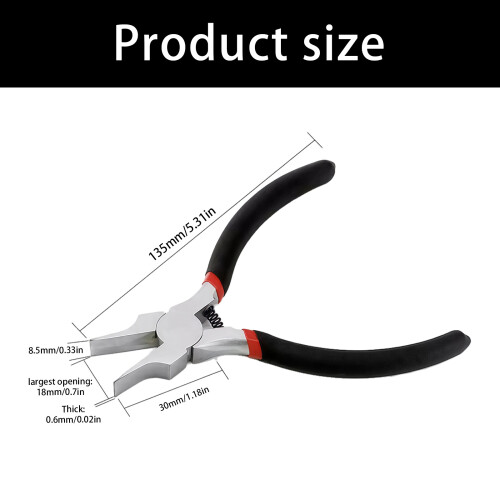 Double Tip Steel Flat Nose Pliers Precisions Crafting Tool With 2