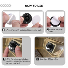8 Pack Self Adhesive Caster Wheels for Furniture, Load Capacity 28LBS Per Wheel, Low Profile Swivel Wheels