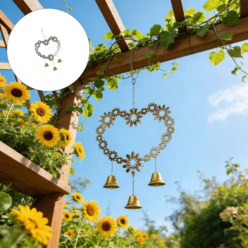 Practical Heart Wind Chimes Valentine's Gift For Event Or Yard 1