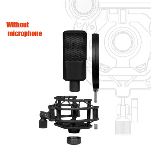 Microfoon Professionele Shock Mount Houder met Filterscherm Universele Microfoonbeugel voor Condensatormicrofoon 2