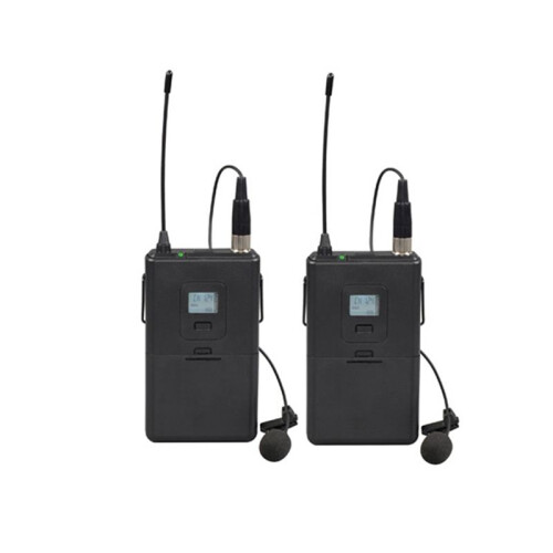 Professional Dynamic Lavalier Microphone with Receiver One-To-Two Mic Stage Singing KTV Audio Karaoke System US Plug