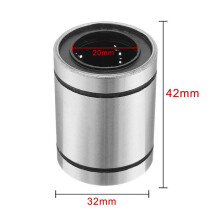 12 Pcs LM20UU 20X32X42mm Double Side Rubber Seal Linear Motion Bearing Bushing