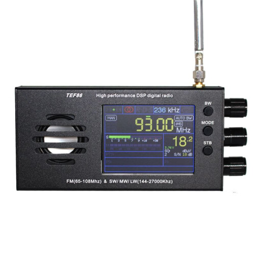 Receptor de RáDio Digital TEF6686 DSP com Tela LCD de 3,2 Polegadas FM (65-108Mhz) e SW/MW/LW (144-27000Khz) com Bateria 1