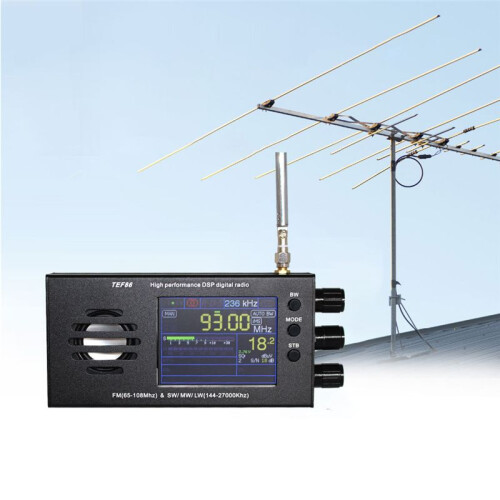 Receptor de RáDio Digital TEF6686 DSP com Tela LCD de 3,2 Polegadas FM (65-108Mhz) e SW/MW/LW (144-27000Khz) com Bateria