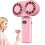 Draagbare Handventilator USB-Oplaadkoeler Dubbele Ventilator Digitaal Display Oplaadbare Batterij Roze 5