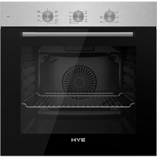 60cm Built-In Electric Fan Oven, Stainless Steel Panel & Black Glass Door, 7 Cooking Functions, Low-E Double Glass, Timer & Cooling Fan