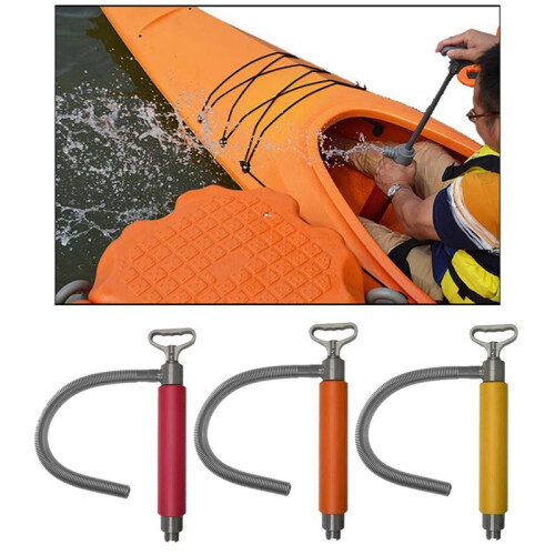 Bomba de Esgoto Manual para Caiaque Marinho Bombas de Drenagem Manual de 18 Polegadas para Caiaques, Canoas e Barcos Acessórios para Caiaque Laranja 1