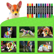 12 Colors Disposable Pet Hair Dye Washable Safe Hair Dyeing Beauty Hair Care Pet Grooming Kit Pet Hair Dyeing Coatings