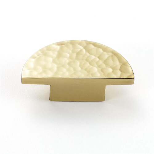 2Pack Solid Brass Cabinet Knobs, Semicircle Drawer Knobs, Hammered Dresser Drawer Pulls Handles Furniture Hardware 1