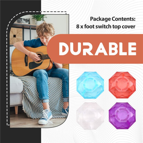 8PCS Multicolor Patch Effect Peg Cap  Guitar Effector Tools Protective Pedal Footswitch Topper 2