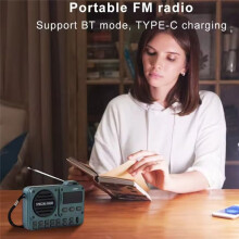 Rechargeable Portable Digital FM Radio with LED Display 5.4 Radio Speaker Ideal for Home and Travel Red