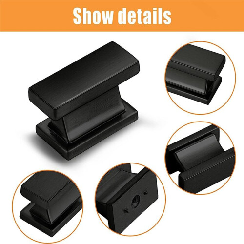 10 Pack Square Black Cabinet Knobs Drawer Dresser Knobs Cabinet Handles for Cupboard Bathroom Kitchen Cabinet Hardware 1