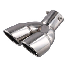 Car Bent Dual Exhaust Tip Bolt- Slant Cut Tailpipe Muffler Tip Universal Car Tailpipe Modification