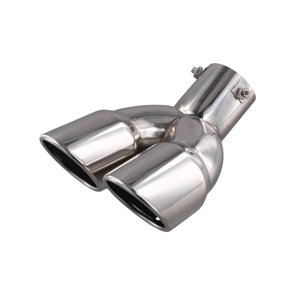Car Bent Dual Exhaust Tip Bolt- Slant Cut Tailpipe Muffler Tip Universal Car Tailpipe Modification 6034087646329