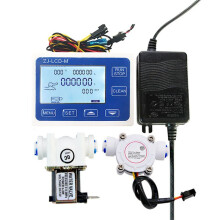 Medidor de Caudal de Agua Digital ZJ-LCD-M de 1/4 Pulg. con Válvula Solenoide de PE. Controlador Automático de Caudal para Sistemas de Riego