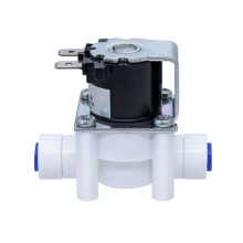 24V Inlet Solenoid Valve for Pure Water Machines, Water Purifiers, Reverse Osmosis Systems with 2-Point Quick Connect