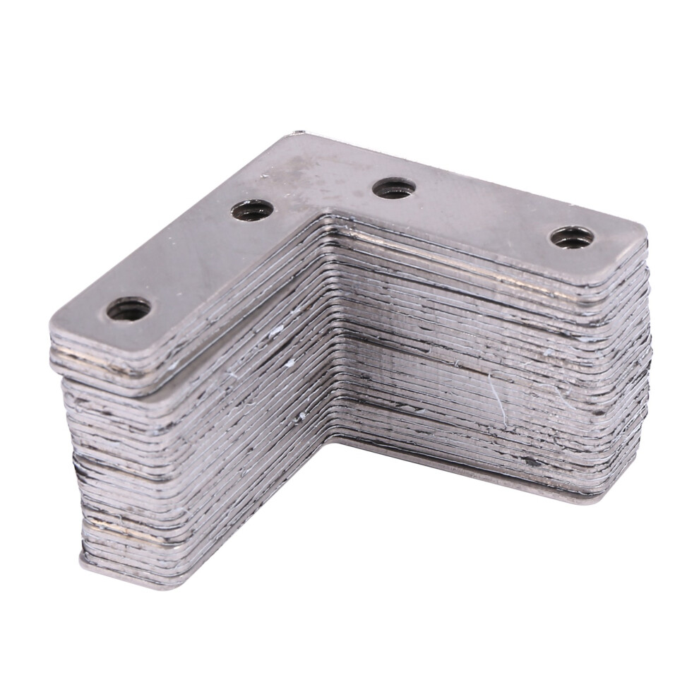 50Mmx50mmx1mm L Shaped Flat Fixing Mending Repair Plates Brackets 30Pcs Silver 6132829015935