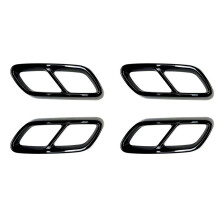 2X for - C-Class W206 C200 C260 C300 2022+ AMG Car Tail Throat Exhaust Pipe Muffler Tip Cover ABS Shiny